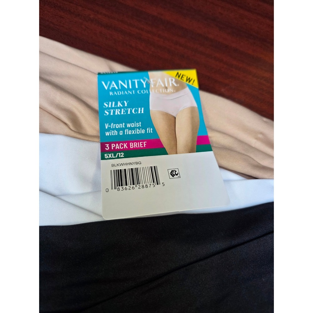 Vanity Fair Radiant Collection Silky Stretch 3 Pack Briefs V-Front Size 12 5XL - Picture 2 of 8